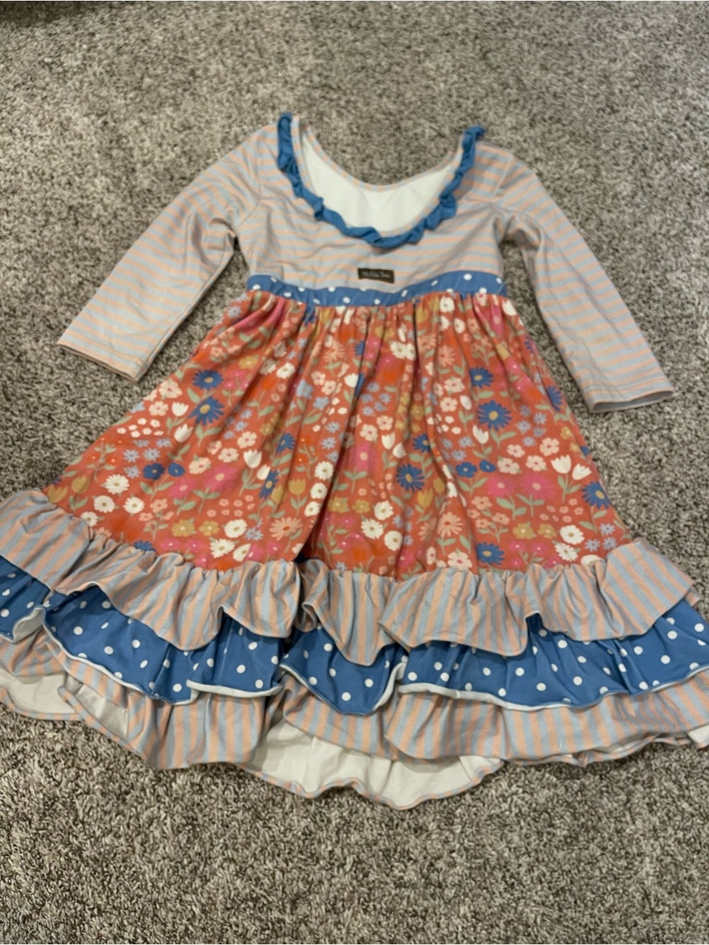 Matilda Jane Long Sleeve Tiered Ruffle Dress Girls Size 7Y - Picture 2 of 3